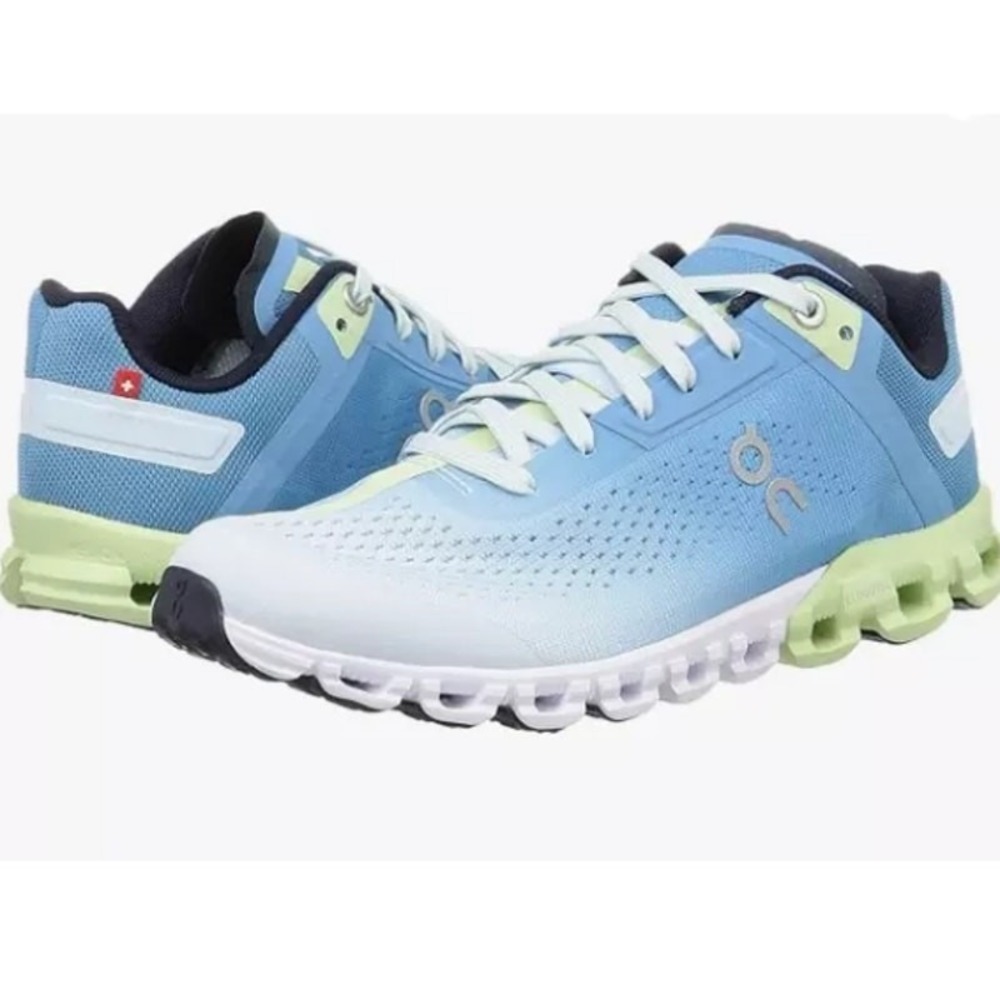 On‎ Running Cloudflow Blue White Lime Green Women's Running Shoes Size 10.5